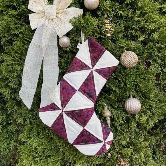 Handmade Luxury Quilted Christmas Stocking - Picture 2 of 6